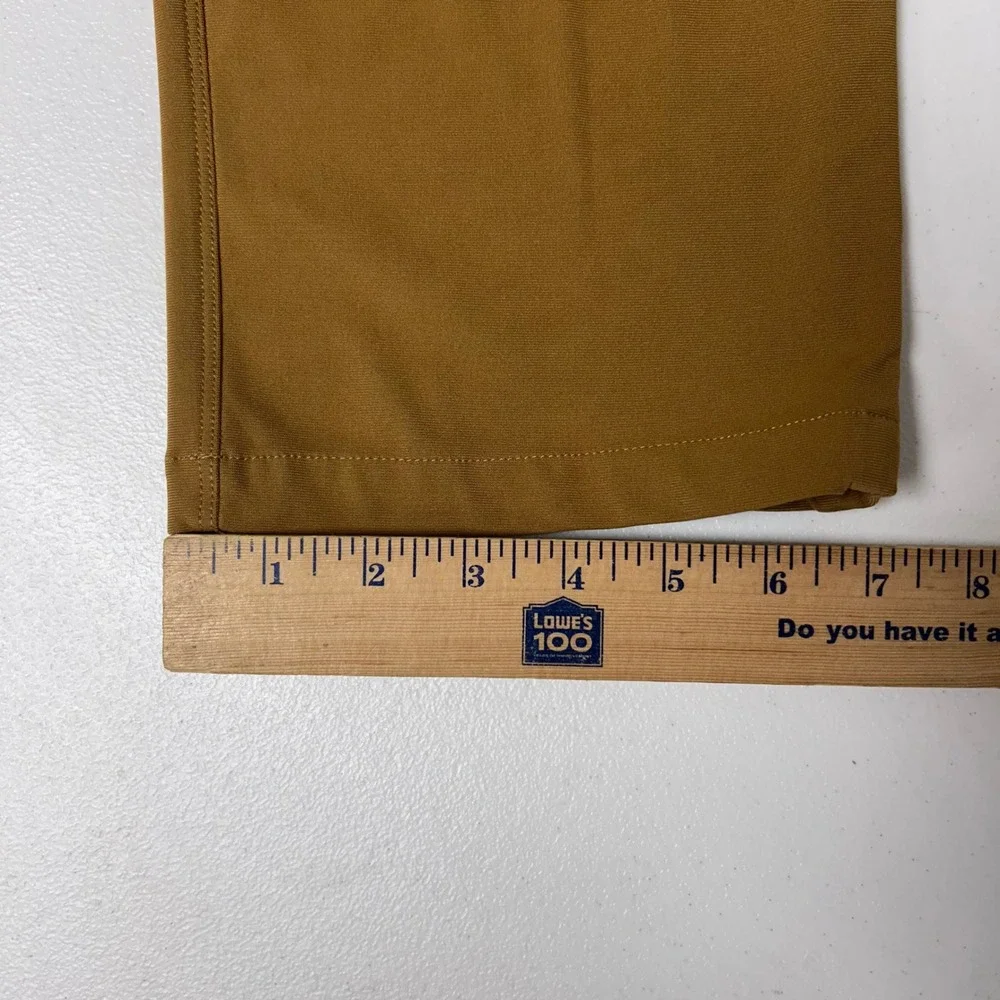 Lululemon ABC Pants Mens 33 Mustard Tan Warpstreme Slim Straight Chino